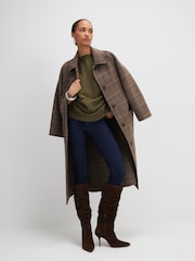 River Island Green Faux Suede Short Sleeve Ruched Side Top - Image 4 of 4