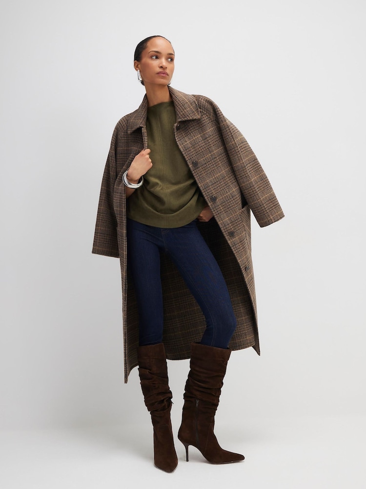 River Island Green Faux Suede Short Sleeve Ruched Side Top - Image 4 of 4