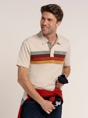 Brakeburn Cream Shillingford Retro Stripe Polo Shirt - Image 1 of 6