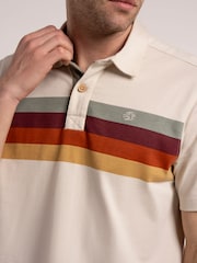 Brakeburn Cream Shillingford Retro Stripe Polo Shirt - Image 3 of 6