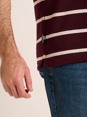 Brakeburn Red Seaham Stripe Pique Polo Shirt - Image 4 of 6