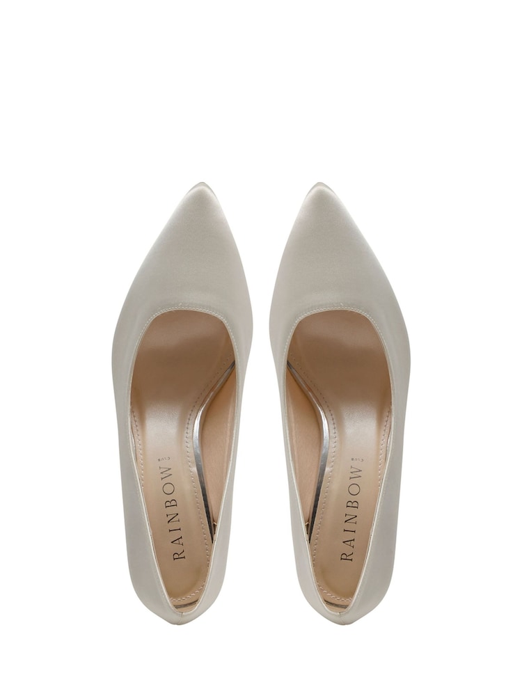 Rainbow Club Silver Aria Court Shoes- Satin - Image 4 of 4