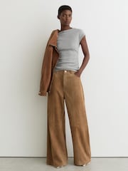 Reiss Serena Stretch-Cotton Scoop-Back Top - Imaginea 1 din 6