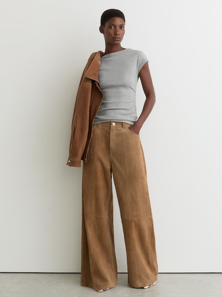 Reiss Serena Stretch-Cotton Scoop-Back Top - Imaginea 1 din 6