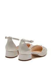 Rainbow Club White Maya Low Ankle Strap Satin Shoes - Image 3 of 4