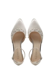 Rainbow Club White Maya Low Ankle Strap Satin Shoes - Image 4 of 4