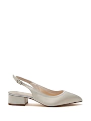 Rainbow Club White Faith Low Wide Fit Slingback Satin Shoes - Image 1 of 4