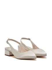 Rainbow Club White Faith Low Wide Fit Slingback Satin Shoes - Image 2 of 4