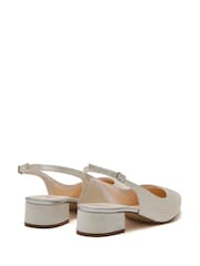 Rainbow Club White Faith Low Wide Fit Slingback Satin Shoes - Image 3 of 4