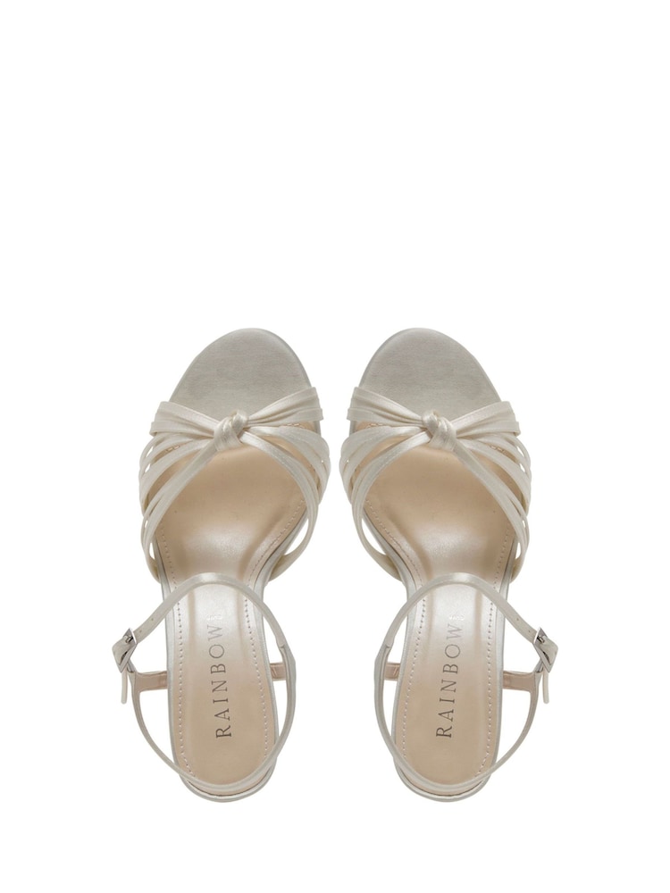 Rainbow Club White Marissa Platform Sandals - Satin - Image 4 of 4