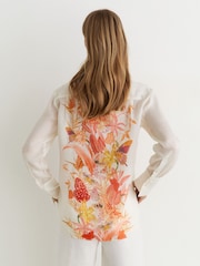 Reiss Ivory Cilia Reiss | NYBG Ramie Butterfly-Print Shirt - Image 6 of 7