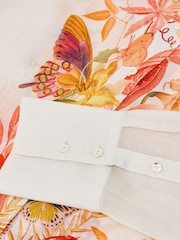 Reiss Ivory Cilia Reiss | NYBG Ramie Butterfly-Print Shirt - Image 7 of 7
