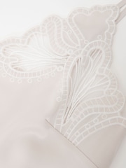 Reiss Neutral Joanie Satin Lace-Detail Cami Top - Image 7 of 7