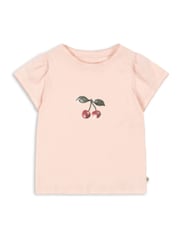 Konges Sløjd Pink Famo Cherry Graphic Puff Sleeve T-Shirt - Image 1 of 4