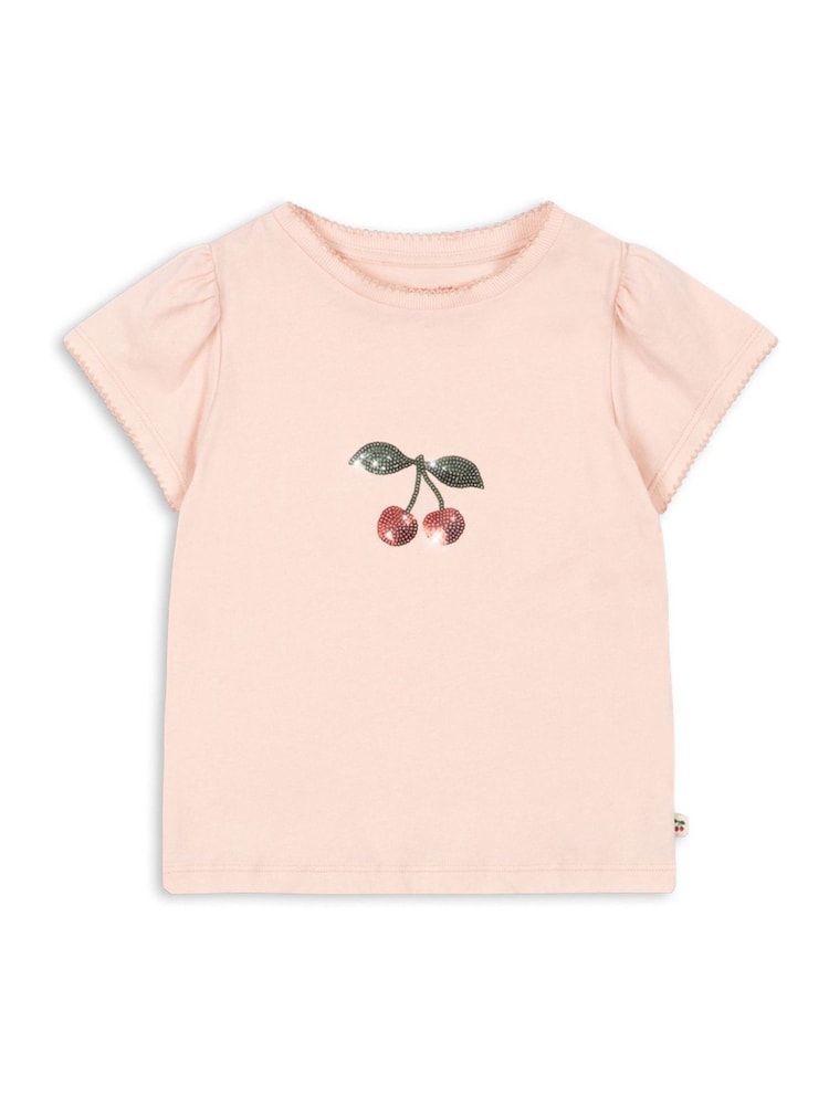 Konges Sløjd Pink Famo Cherry Graphic Puff Sleeve T-Shirt - Image 1 of 4
