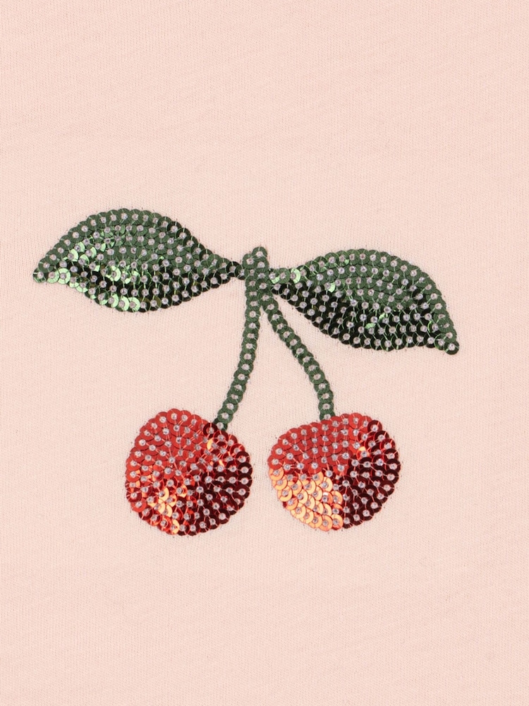 Konges Sløjd Pink Famo Cherry Graphic Puff Sleeve T-Shirt - Image 4 of 4