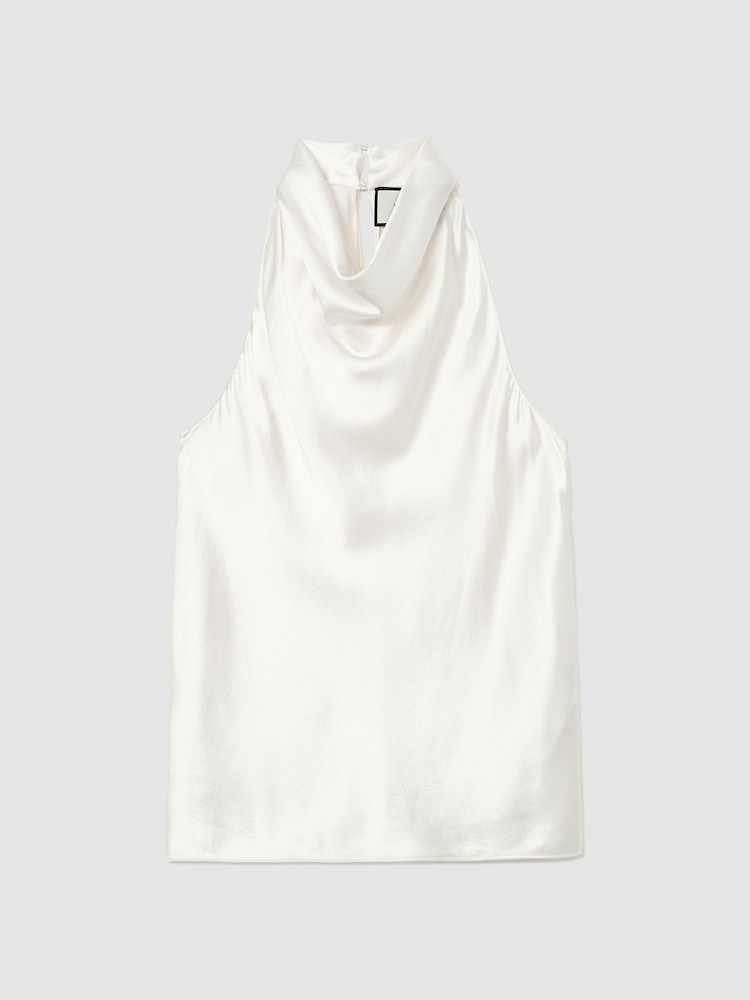 Reiss Ivory Kora Hammered-Silk Cowl-Neck Top - Image 2 of 5 Reiss Ivory Kora Hammered-Silk Cowl-Neck Top - Image 2 of 5