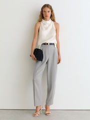Reiss Ivory Kora Hammered-Silk Cowl-Neck Top - Image 3 of 5