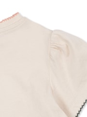 Konges Sløjd Cream Famo Ice Cream Graphic Puff Sleeve T-Shirt - Image 3 of 4