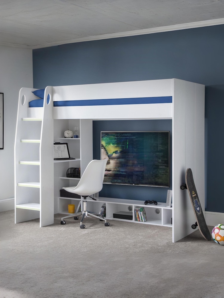 Julian Bowen White Nebula Gaming Bed With Desk - Image 1 of 7