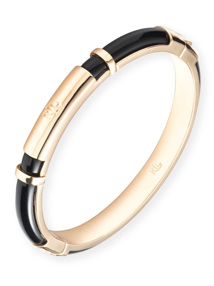 Lauren Ralph Lauren Gold Tone Jet Logo Bangle - Image 1 of 1 Lauren Ralph Lauren Gold Tone Jet Logo Bangle - Image 1 of 1