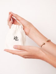 Lauren Ralph Lauren Gold Tone Pearl & Erinite Open Cuff Bangle - Image 2 of 2