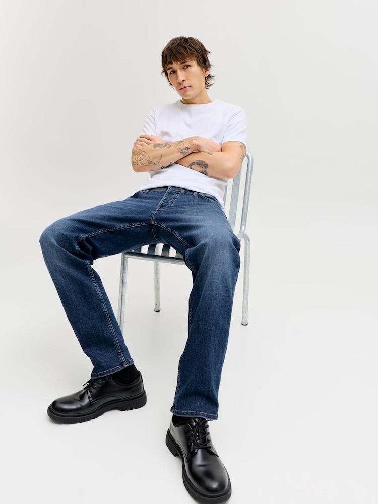 JACK & JONES Blue Tapered Fit Mike Jeans - Image 2 of 5
