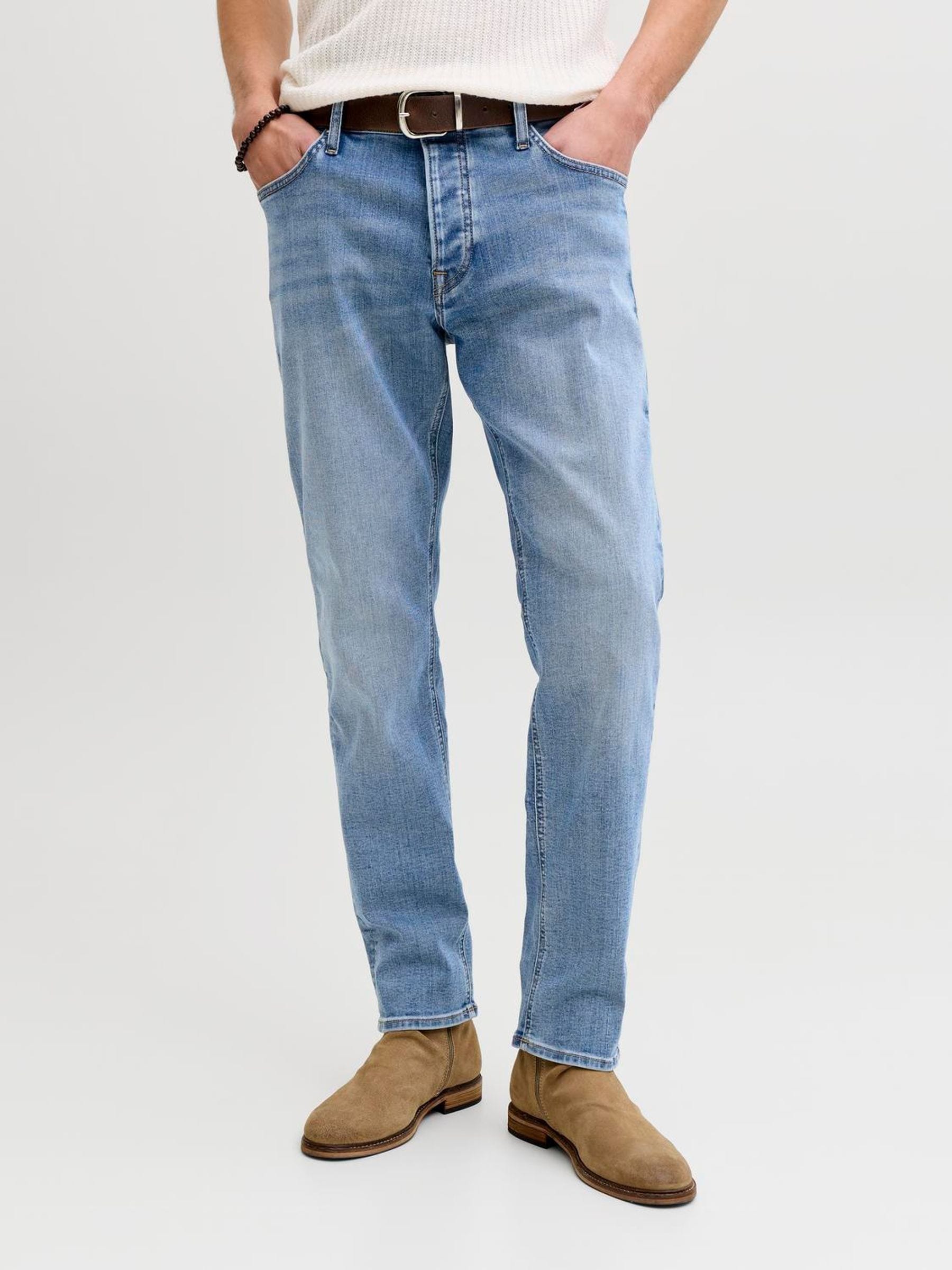 Jack & Jones Men's Light Blue Mike Tapered Fit Jeans - Image 1