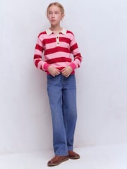 Boden Pink Knitted Rugby Jumper - Image 1 of 6