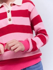 Boden Pink Knitted Rugby Jumper - Image 2 of 6