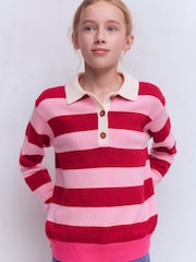 Boden Pink Knitted Rugby Jumper - Image 3 of 6