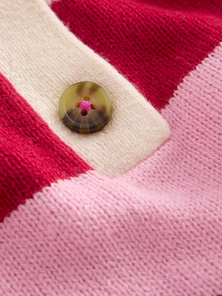 Boden Pink Knitted Rugby Jumper - Image 6 of 6 Boden Pink Knitted Rugby Jumper - Image 6 of 6
