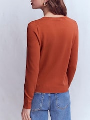 Boden Brown Emilia Cotton Crew Jumper - Image 3 of 6