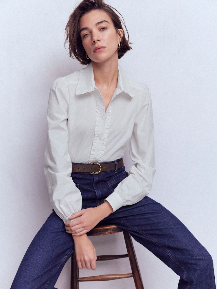 Boden White Cara Cotton Shirt - Image 1 of 5