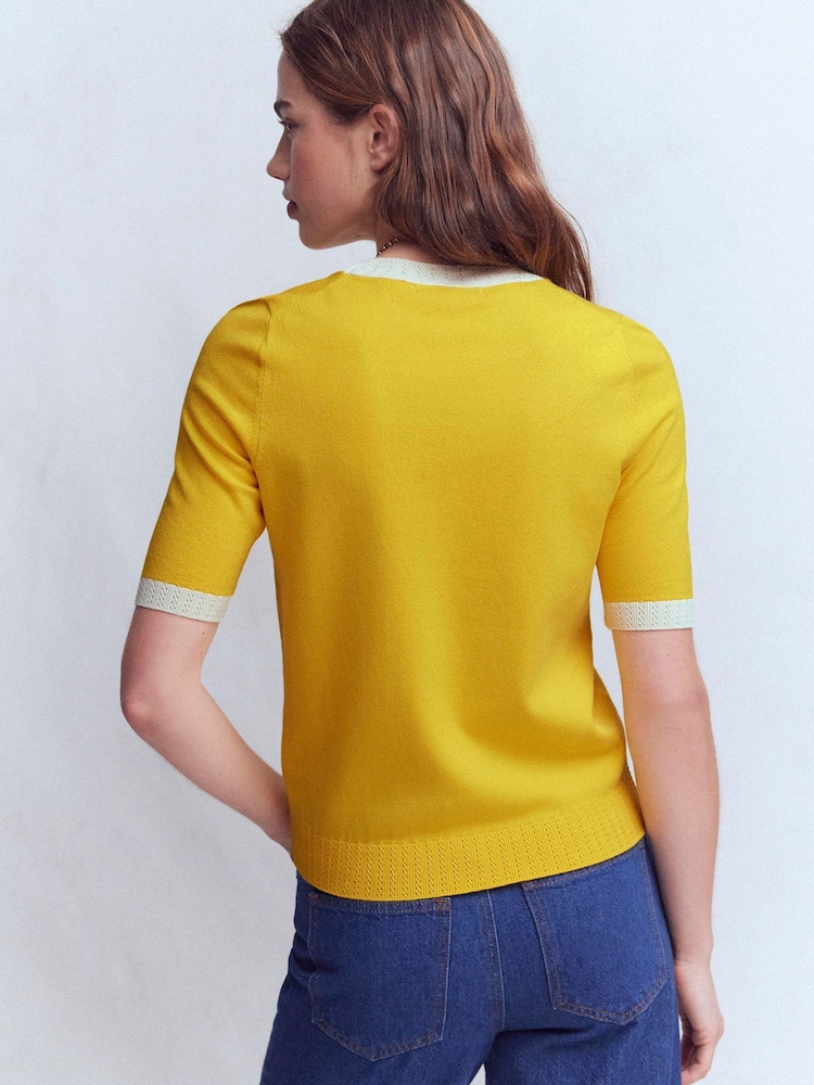 Boden Yellow Emilia Cotton Crew T-Shirt - Image 2 of 6