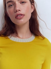 Boden Yellow Emilia Cotton Crew T-Shirt - Image 4 of 6