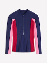 Boden Blue Sun Safe Raglan Rash Vest - Image 5 of 6