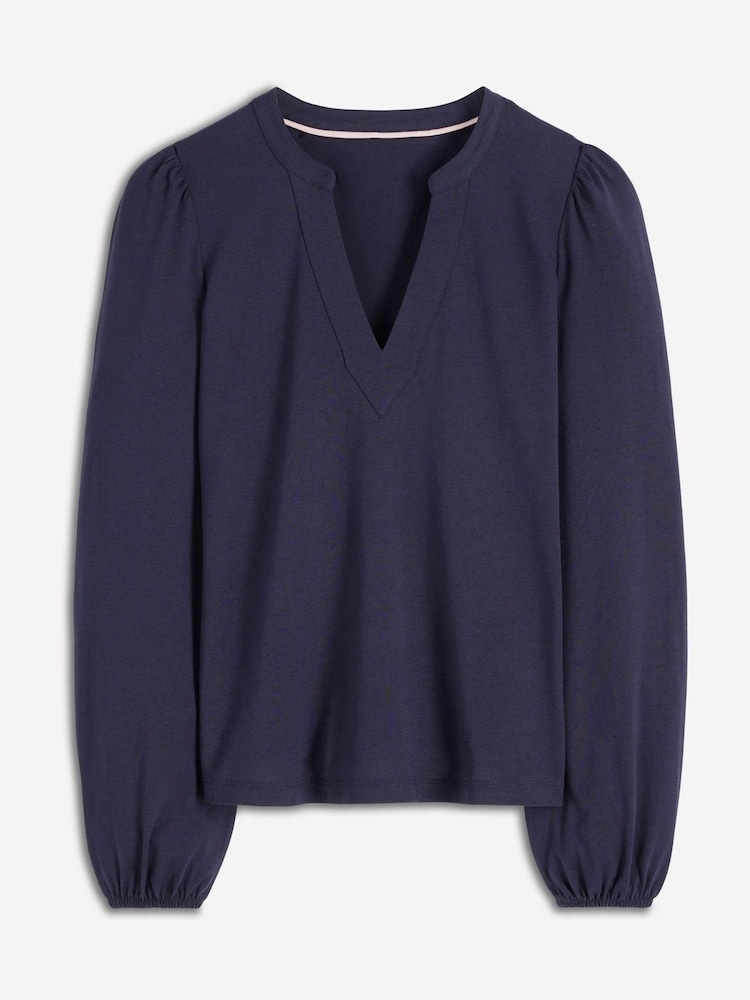 Boden Blue Supersoft Notch Top - Image 5 of 5 Boden Blue Supersoft Notch Top - Image 5 of 5