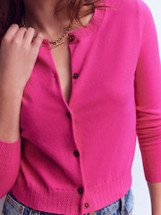 Boden Pink Emilia Cotton Cropped Cardigan - Image 4 of 6