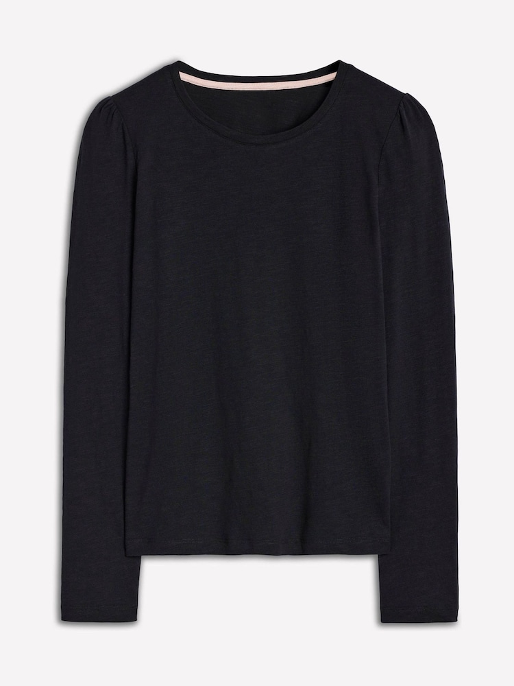Boden Black Cotton Crew Long Sleeve Top - Image 5 of 5 Boden Black Cotton Crew Long Sleeve Top - Image 5 of 5