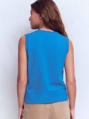 Boden Blue Emilia Cotton Crew Neck Tank - Image 3 of 6