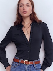 Boden bluse med blondekrage - Bilde 1 av 4