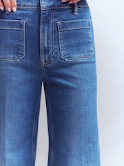 Boden Blue Patch Pocket Flare Jeans - Image 2 of 7