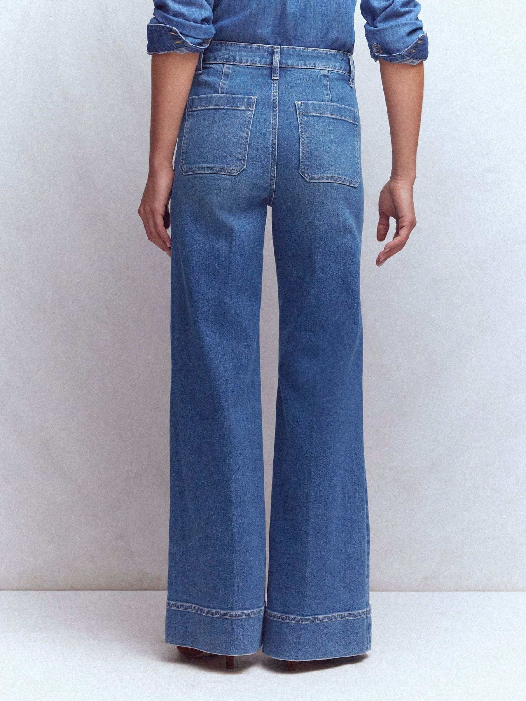 Buy Boden Blue Patch Pocket Flare Jeans from Next USA