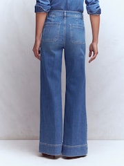 Boden Blue Patch Pocket Flare Jeans - Image 3 of 7