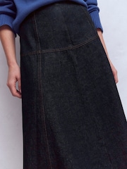 Boden Blue Panelled Detail Denim Skirt - Image 2 of 6