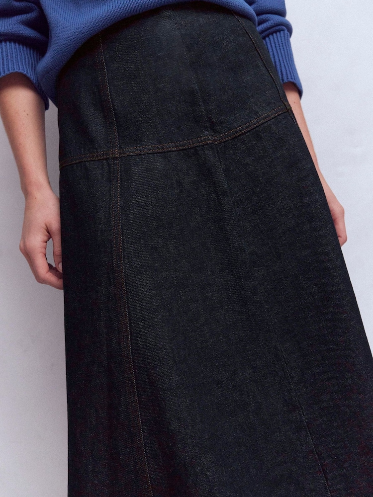Boden Blue Panelled Detail Denim Skirt - Image 2 of 6