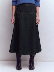 Boden Blue Panelled Detail Denim Skirt - Image 3 of 6