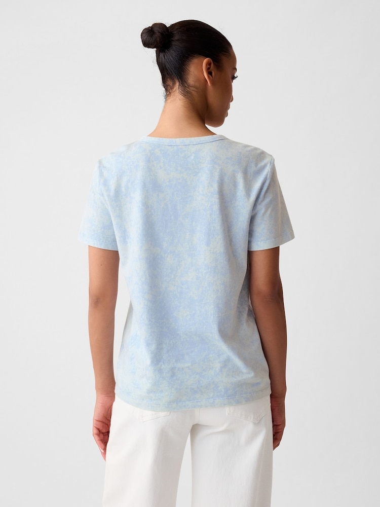 Gap Blue Cotton Short Sleeve Vintage Crew Neck T-Shirt - Image 2 of 4 Gap Blue Cotton Short Sleeve Vintage Crew Neck T-Shirt - Image 2 of 4