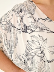 Roman White Curve Floral Print Oversized Top - Image 5 of 5